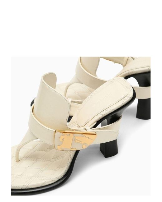 Burberry Natural Light Leather Bay Sandals