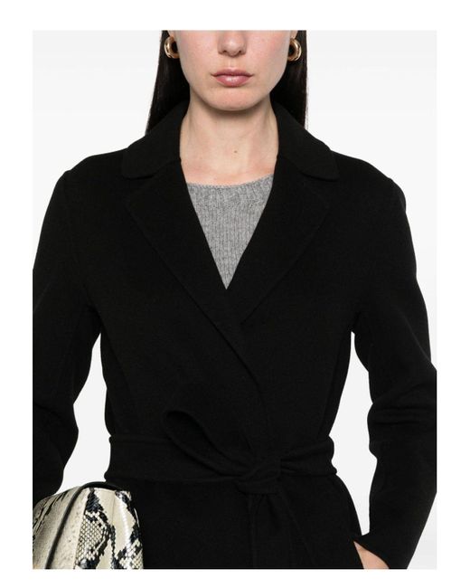 Max Mara Black Pauline Wool Coat