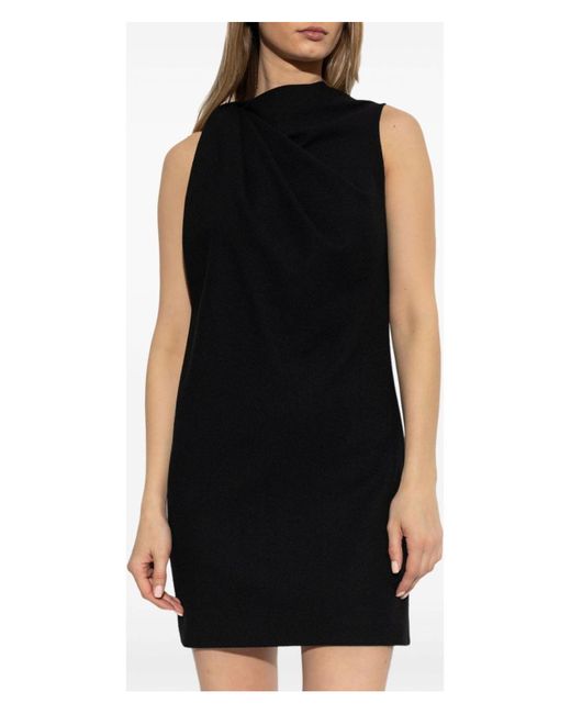 Alexander McQueen Black Elegant 100% Wool Dress