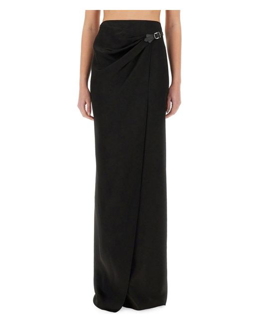 Tom Ford Black Maxi Wrap Skirt With Belt