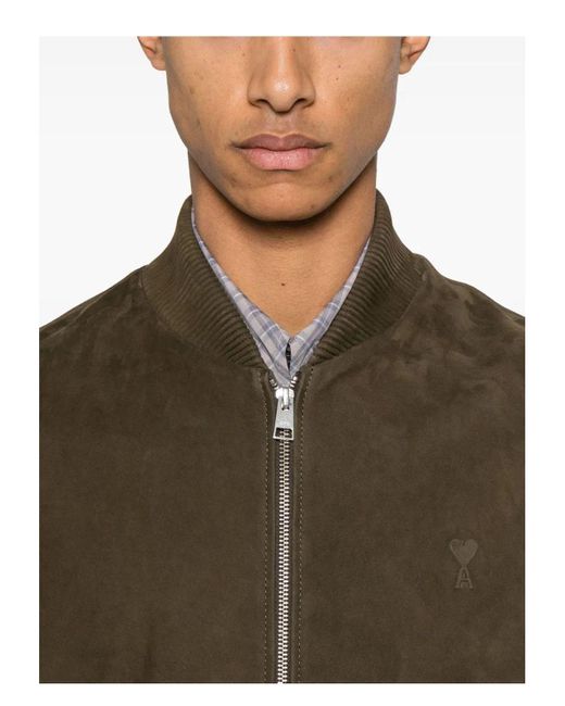 AMI Brown Zipped Jacket for men