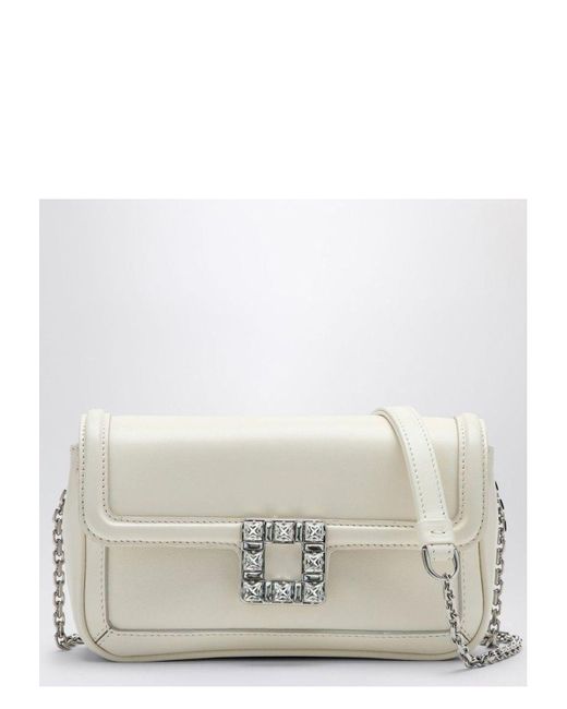 ショルダーバッグ・ポシェット Roger Vivier Jeu de Fille Clutch in leather White Viv' Jeu De Fille embellished shoulder bag in white - Roger
