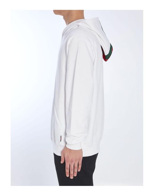 Gucci White Web Hoodie for men