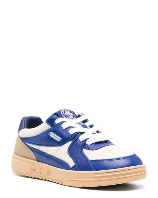 Palm Angels Blue Palm University Leather Sneakers for men