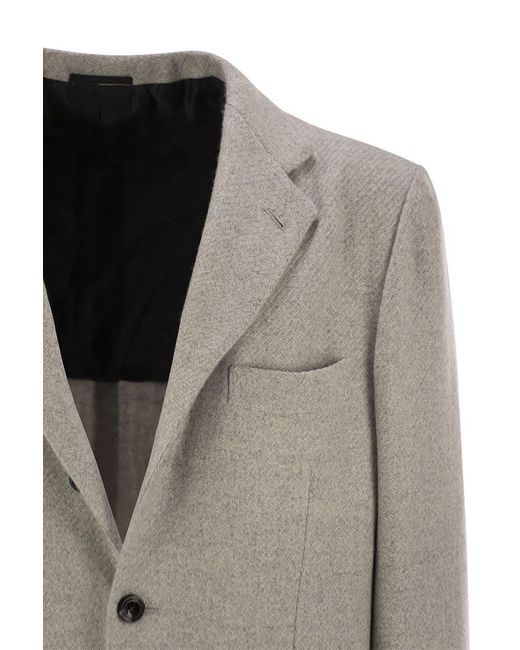 Kiton Brown Single-Breasted Cashmere Jacket for men