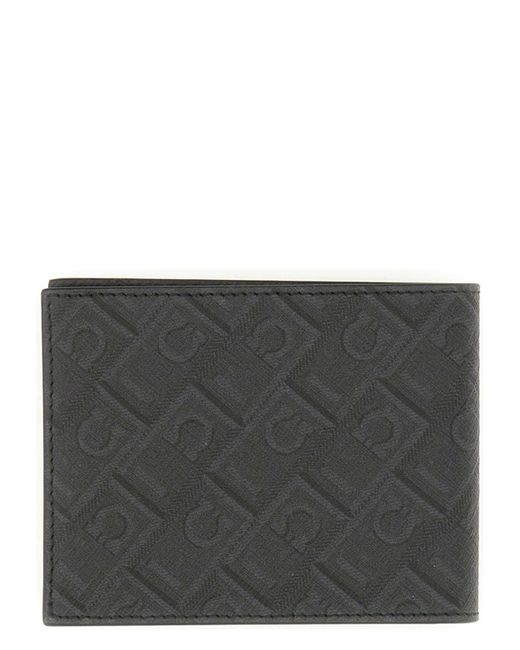 Ferragamo Gray Monogram Logo Wallet for men