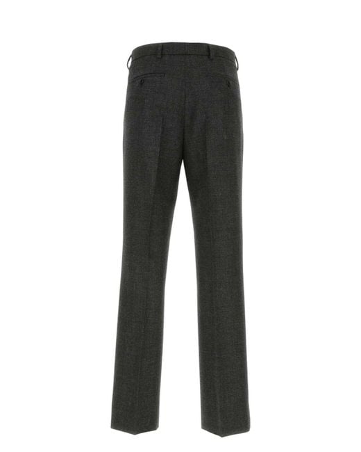 Prada Gray Melange Dark Wool Pant for men