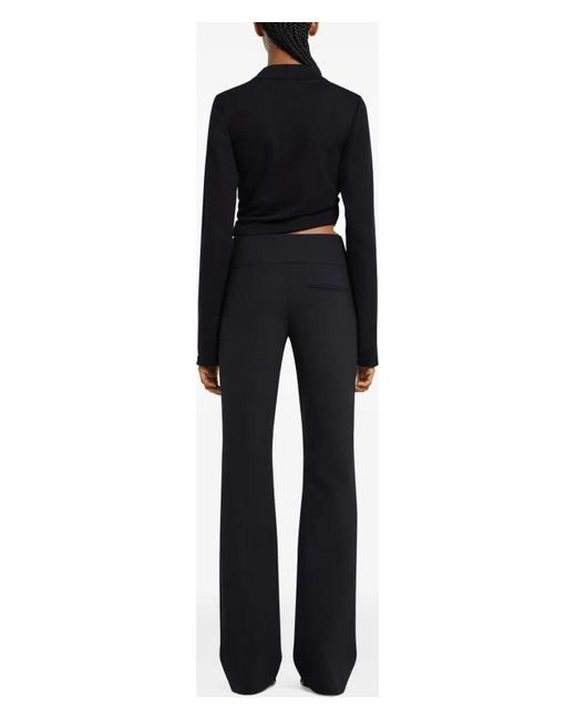 Courreges Black Polo Twist Piqué Crop