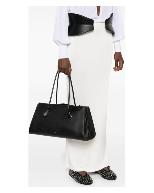 Alaïa Black Tote Le Teckel Zip Logo