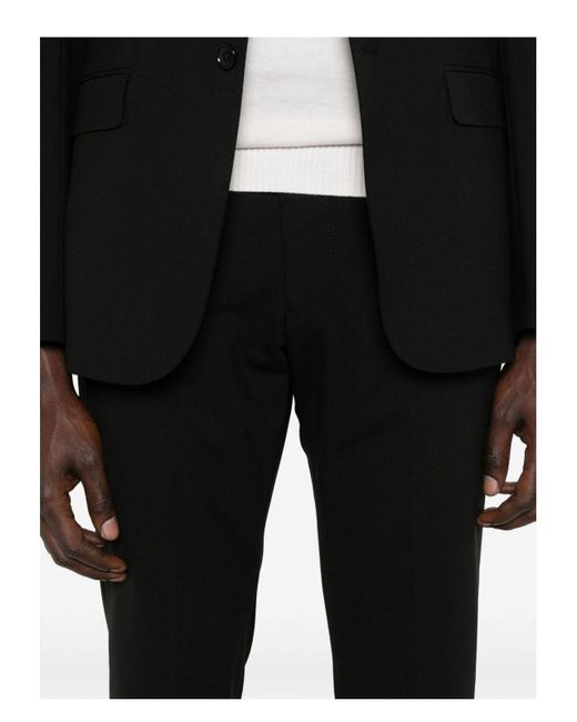 Emporio Armani Black Wool Double-Breasted Suit for men