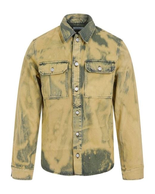 Dries Van Noten Green Cotton Curtis Shirt for men