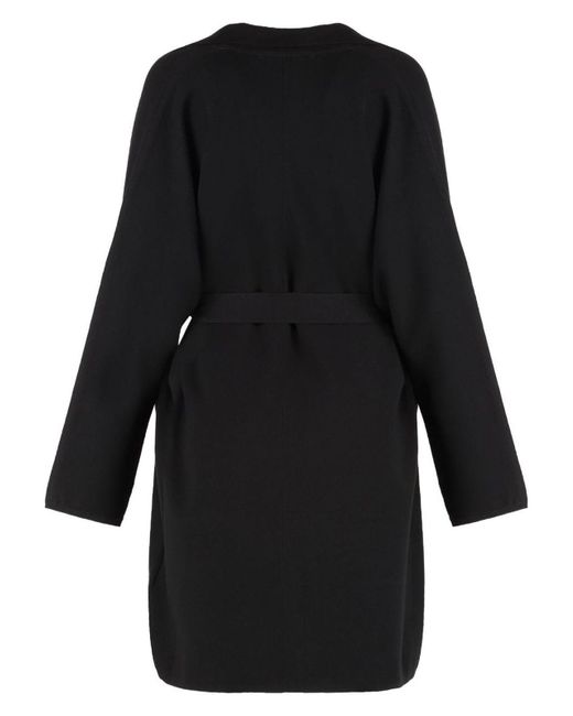 Max Mara Black Jersey Coat