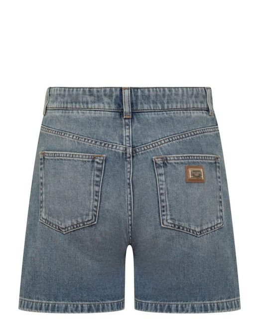 Dolce & Gabbana Blue Thigh Length Denim Shorts