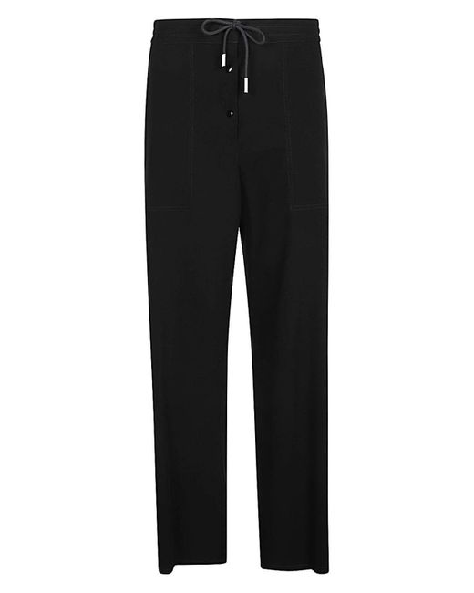 The Row Black Drawstring Wool Trousers