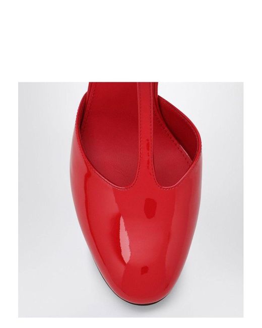 Ferragamo Red Pump T-Strap