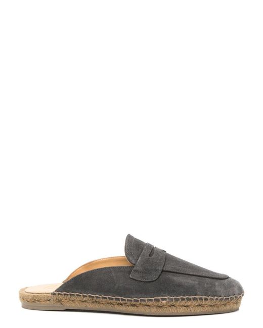 Castaner Gray Nando Suede Leather Slippers for men