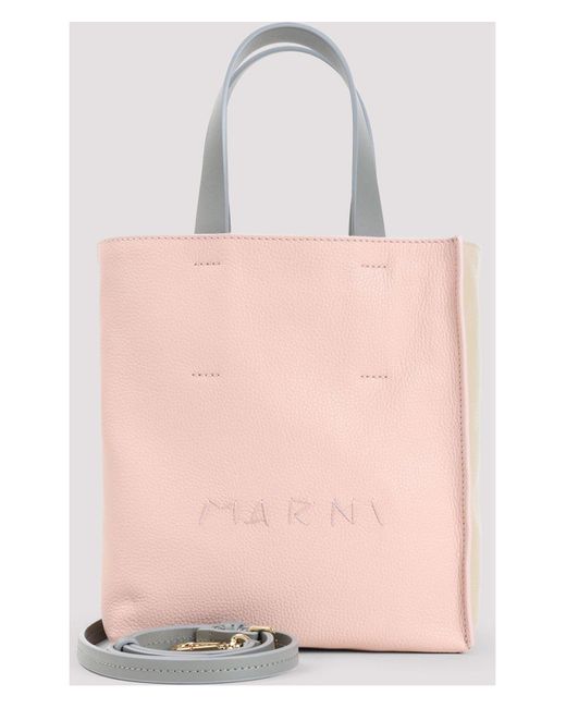 Marni Pink And Calfskin Shopping Bag With Handles