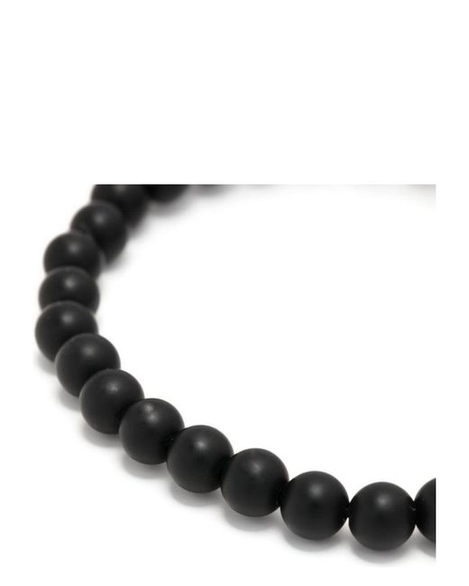 Alexander McQueen Black Skull Bracelet With Pearls for men