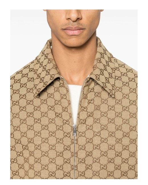 Gucci Natural Gg Supreme Canvas Overshirt for men