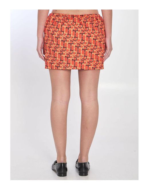 Gucci Orange Printed Mini Skirt