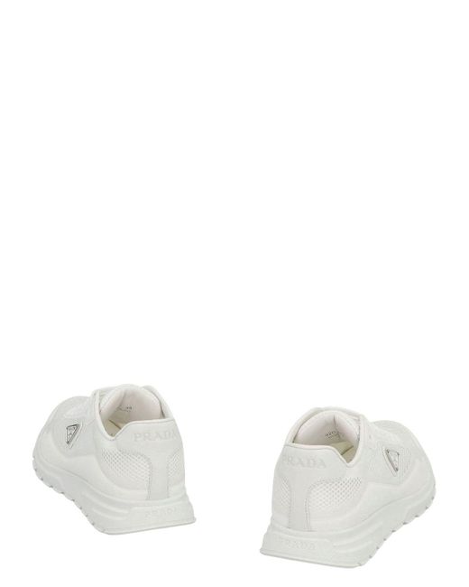 スニーカー PRADA White Mesh Prax 2.0 Sneakers Prada Prax 2.0 Fabric Low-Top Sneakers in White | Lyst