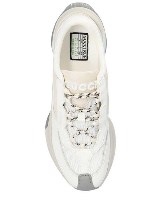 Gucci Run Suede Sneaker in White | Lyst