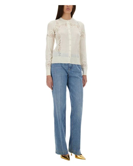 Dolce & Gabbana White Cashmere And Silk Cardigan