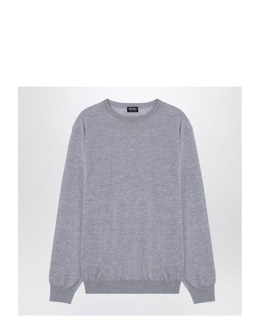 Zegna Gray Wool Sweater for men