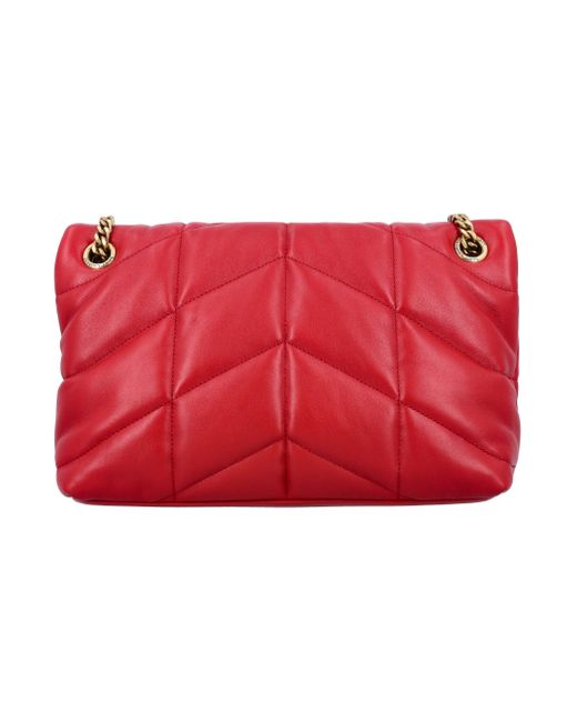 Saint Laurent Red Loulor Small Puffer Bag