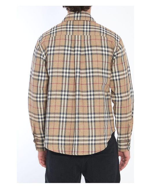 Burberry Gray Check Overshirt for men