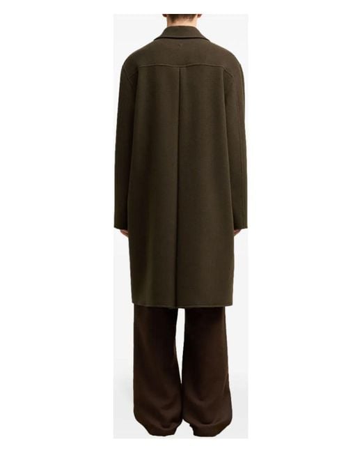 AMI Green De Coeur Single-Breasted Car Coat for men