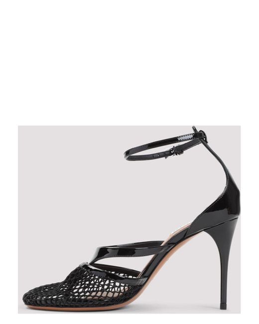 Alaïa Black Fishnet Tong 90 Sandals