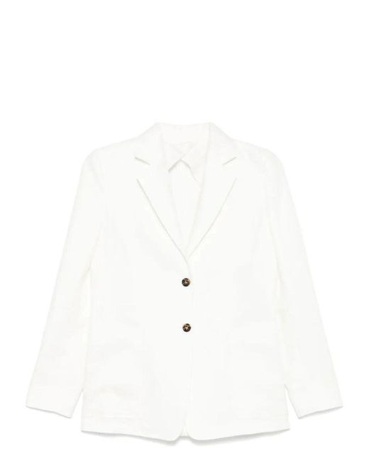 Max Mara White Guglia Linen Blazer Jacket