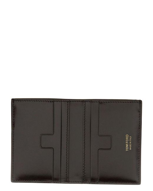 Tom Ford Black Folding Card Holder for men