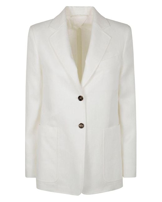 Max Mara White Guglia Linen Blazer Jacket