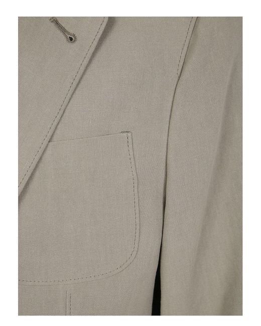 Giorgio Armani Gray Upton Line Single Breasted Linen Jacket for men