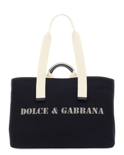 Dolce & Gabbana Black Shopping Bag With Logo for men