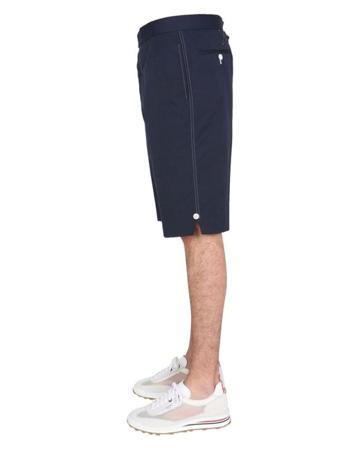 Thom Browne Blue Bermuda With Contrast Stitching Shorts for men
