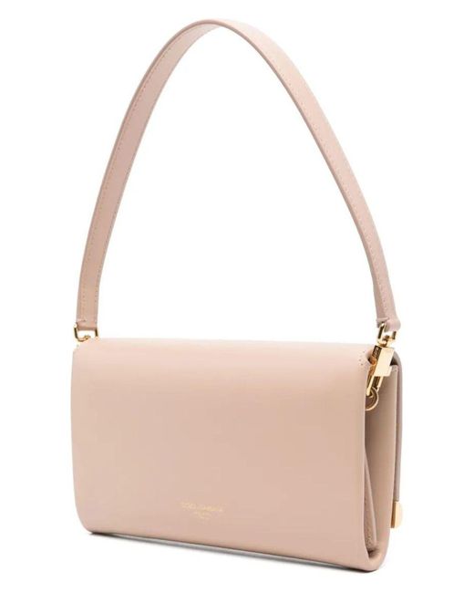 トートバッグ DOLCE & GABBANA Powder Pink Leather Marlene Clutch Dolce & Gabbana Powder Leather Marlene Clutch in Pink | Lyst