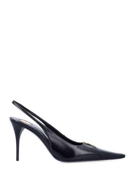 Saint Laurent Blue Babylone Breteuil Slingback Pumps