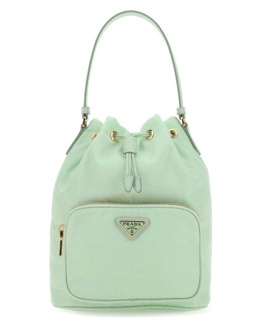 Prada Green Pastel Re-Nylon Bucket Bag
