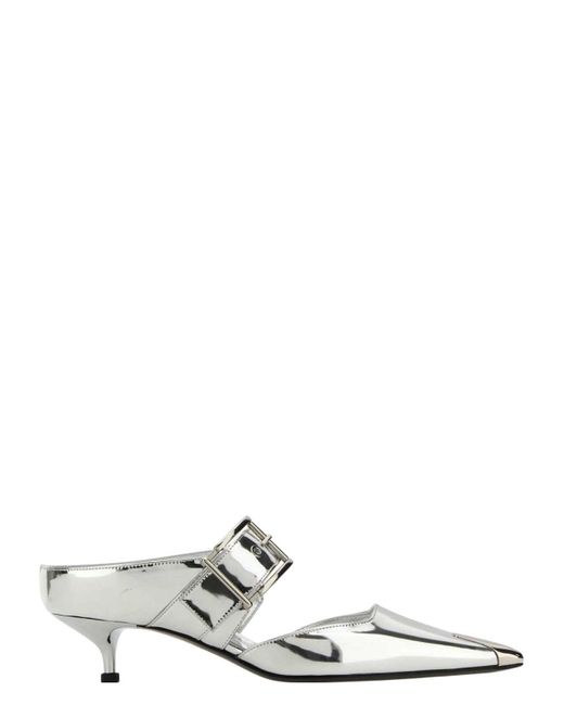 Alexander McQueen White Leather Punk Pumps