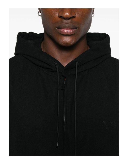 Y-3 Black Flannel Hodie for men