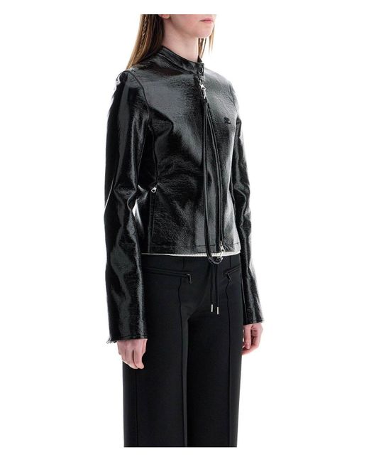 Courreges Black Shiny Zip Jacket