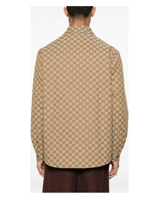 Gucci Natural Gg Supreme Canvas Overshirt for men