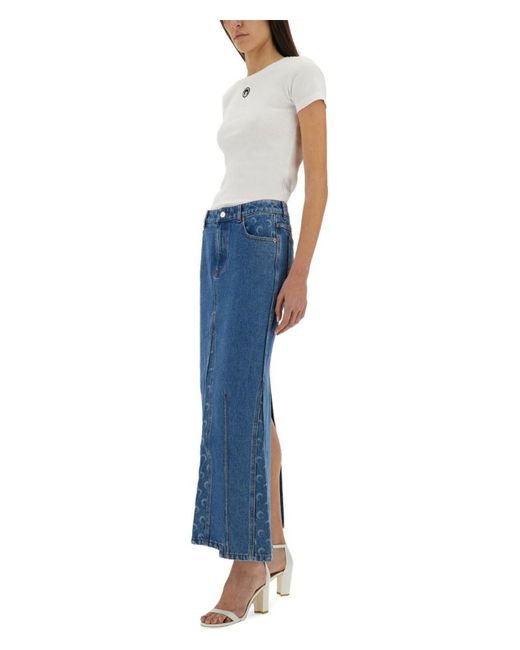 スカート Marine Serre Moon Laser Long Skirt Marine Serre Moon Laser Long Skirt in Blue | Lyst