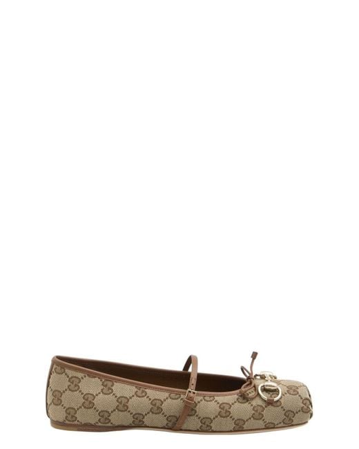 バレエシューズ GUCCI ORIGINAL GG FABRIC BALLERINAS Gucci Original Gg Fabric Ballerinas in White | Lyst