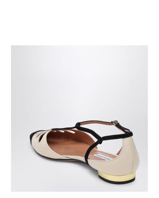 Aquazzura White Milk And Camille Pointed Ballerina