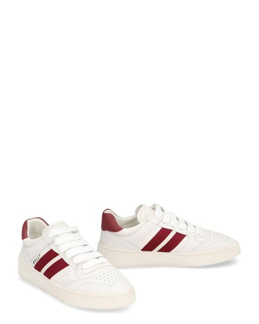Bally Rebby Leather Low-Top Sneakers in Pink | Lyst