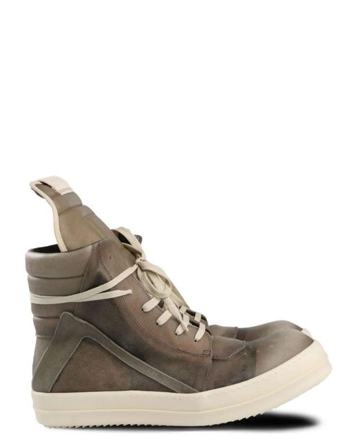 Rick Owens Brown Geobasket Leather Sneakers for men